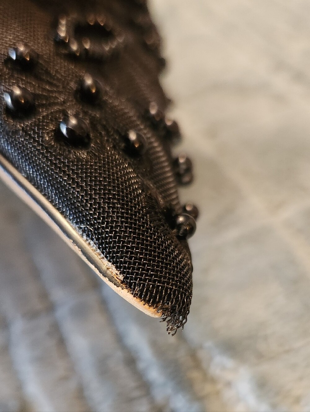 Black Mesh Embroidered Beaded Kitten Heel Pointed-Toe Slingback, 11 - Picture 4 of 6
